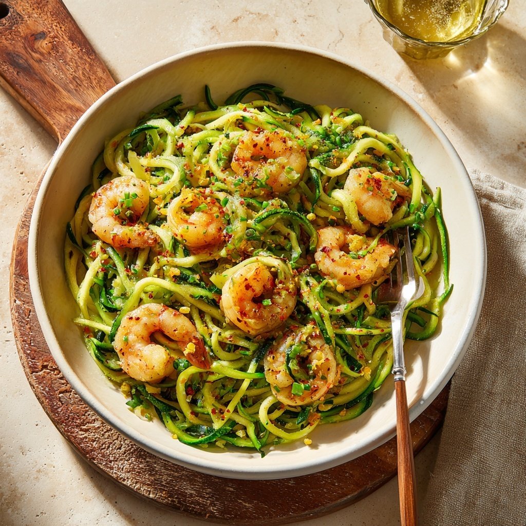 Lemon Zoodle Shrimp Stir-Fry