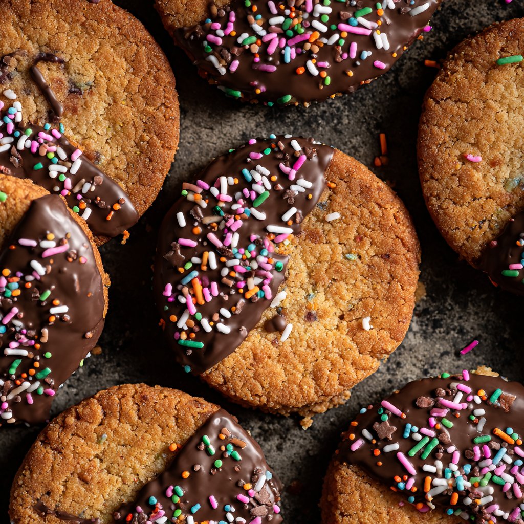 Chocolate Dipped Spring Cookies