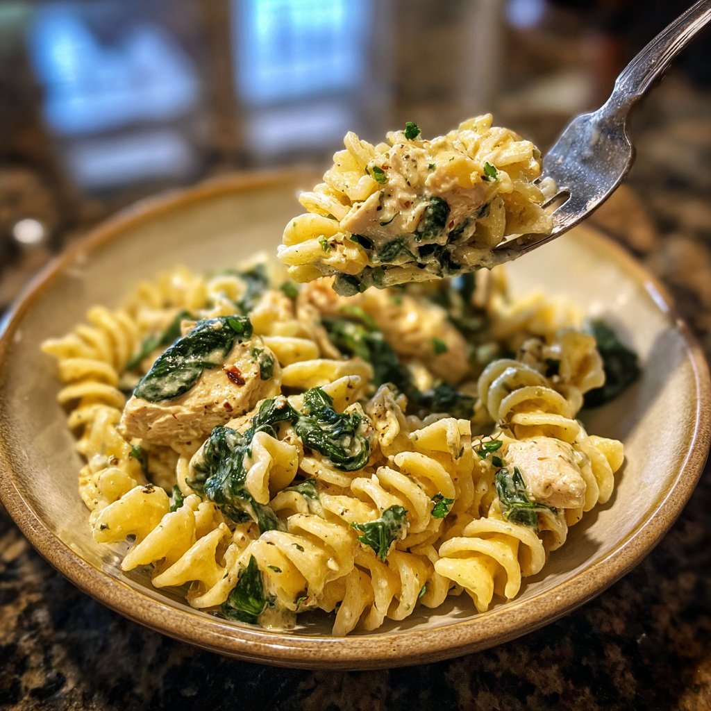 Savory Chicken and Spinach Pasta