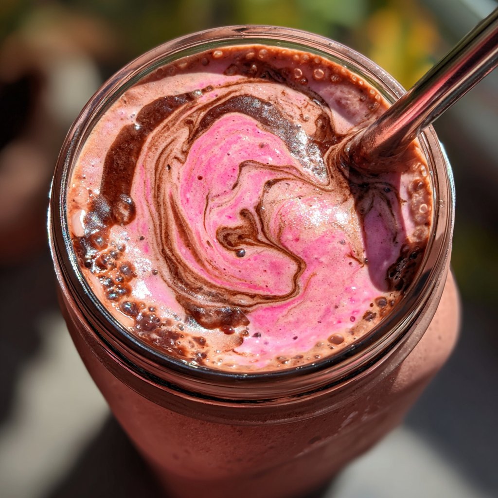 Chocolate Strawberry Protein Smoothie